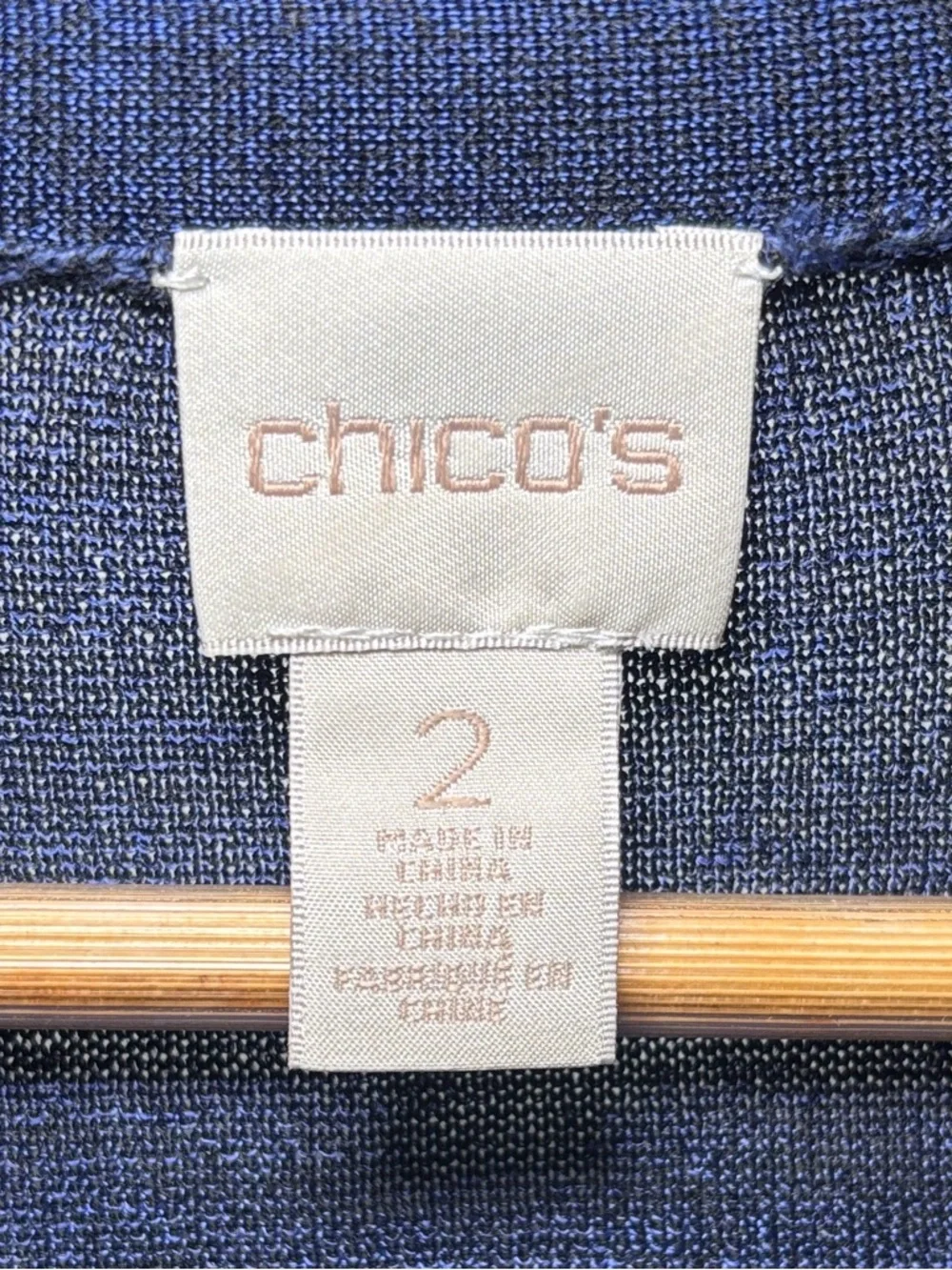 Chico’s Long Navy Black Cardigan Size 2 Duster Open Front Lightweight Layer - Picture 7 of 15